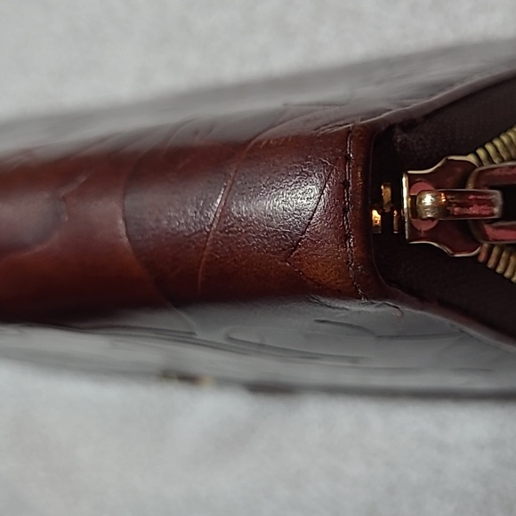 Valentina Embossed Rich Brown Wallet - Picture 10 of 13